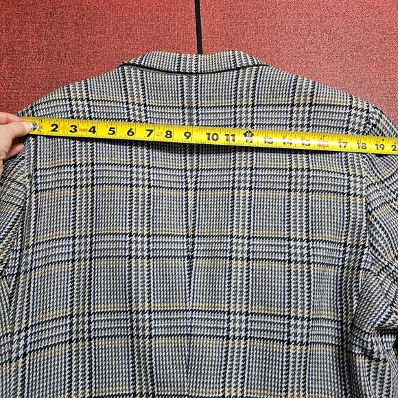 VTG 70s Chester Barrie Houndstooth Cashmere Blazer Sz 42S Blue Gray Quiet Luxury - Picture 13 of 16